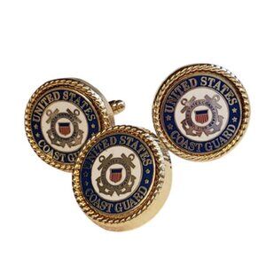 US COAST GUARD LOGO CUFF LINKS & LAPEL PIN